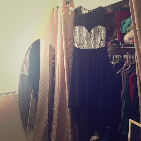 Foreign Exchange Sequined high/low dress