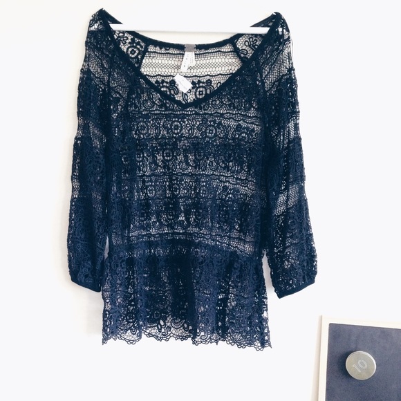 Free People Tops - ONE DAY ONLY 🎉🎉WE THE FREE Black Crochet Top