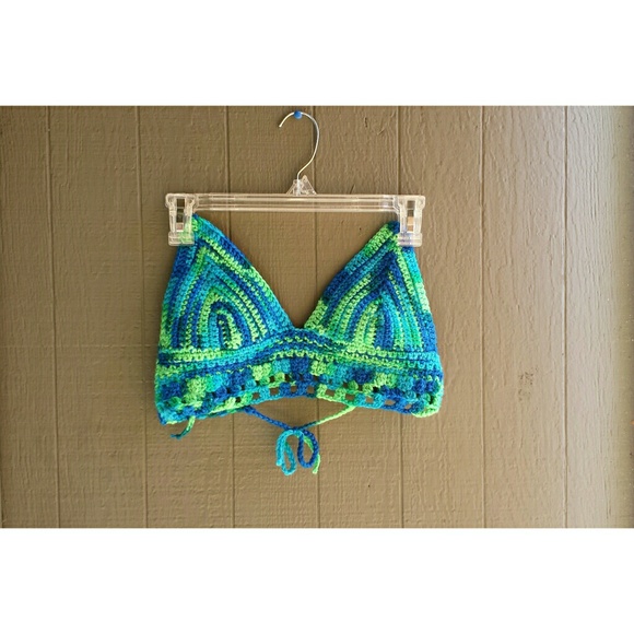 Multi color Crochet bralette.