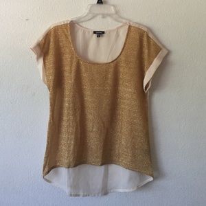 Gold high-low shirt