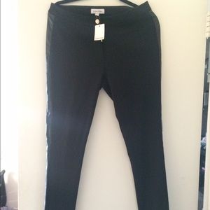 Calvin Klein leather side black pants jeggings