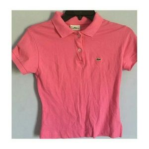 Lacoste pink polo style Sz 38 but fits like XS