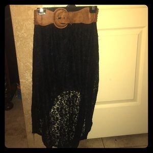 Rue 21 Black Lace Hi-Low Skirt