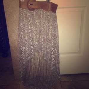 Rue 21 Flower Design Lace Hi-Low Skirt