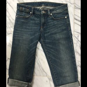 BCBGMAXAZRIA , cut off jean over the knee length