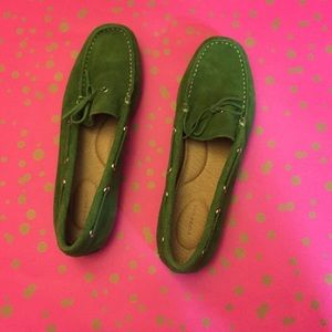 Lands' End Suede Moccasins in Green