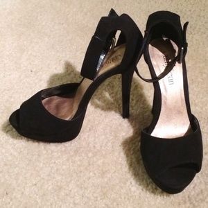 Black ankle strapped heels