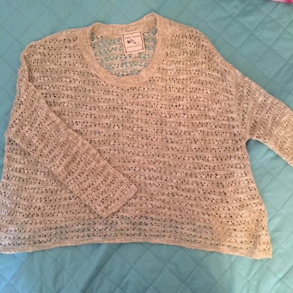 Pink rose knitted long sleeve crop top