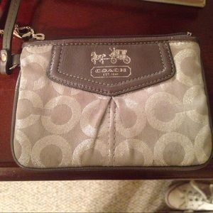 Silver Coach wristlet