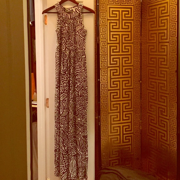 Banana Republic stretch cotton floral maxi dress
