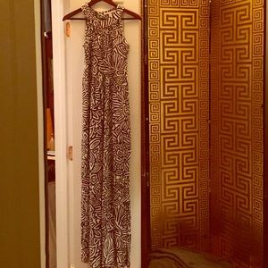 Banana Republic stretch cotton floral maxi dress