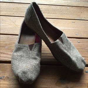 Brown Metallic Herringbone Women's classic Tom's