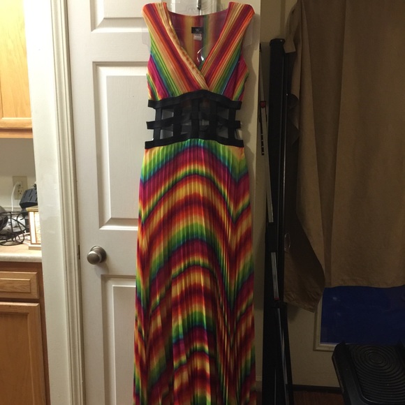 Brand new Caged Multi Color Maxi Dress