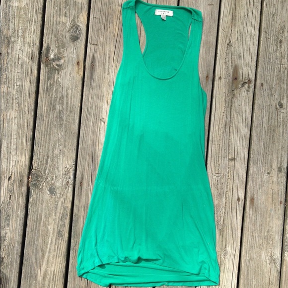 Green  Open Back Tank Dress