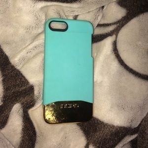Blue and gold phone case