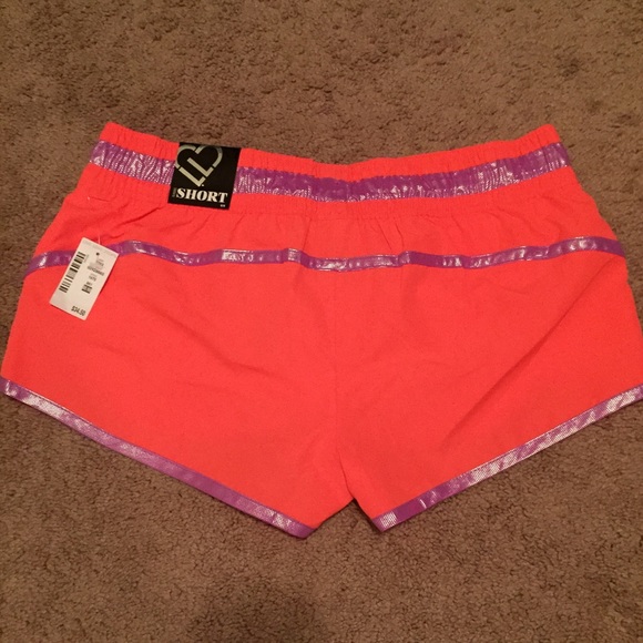 NWT Aeropostale running shorts neon orange/purple