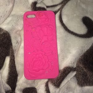 Rose decal pink phone case