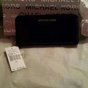 Black Continental Leather Wallet