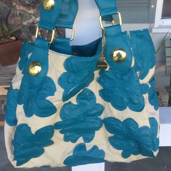 Turquoise and cream Big Buddha bag.