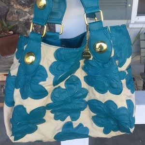 Turquoise and cream Big Buddha bag.