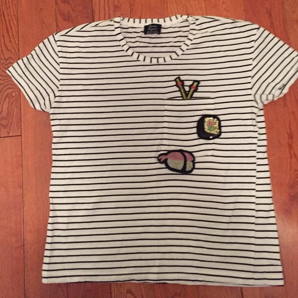 Striped sequined sushi tee from Zara