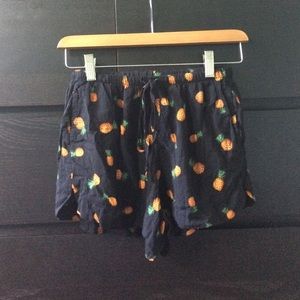Brandy Melville Black Pineapple Shorts