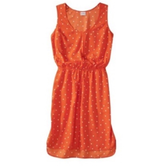 NWT Orange w/ white polka dot popover dress XXL