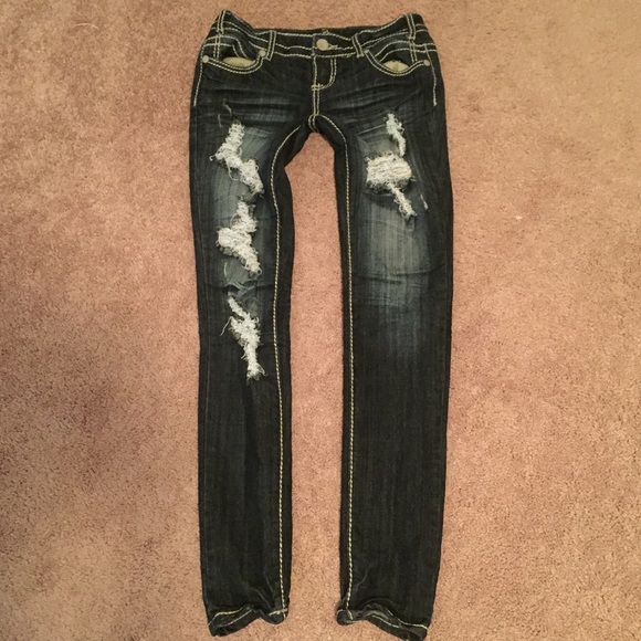 Almost Famous Destroyed Skinny Jeans