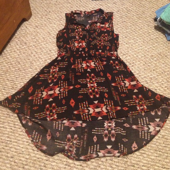Aztec high low dress