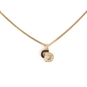 Christian Dior gold color rhinestone necklace