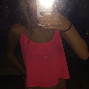 Hot pink crop top/tank