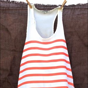Orange and white striped summer tank