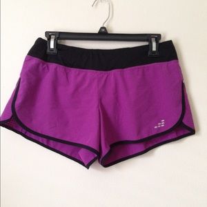 Purple running shorts