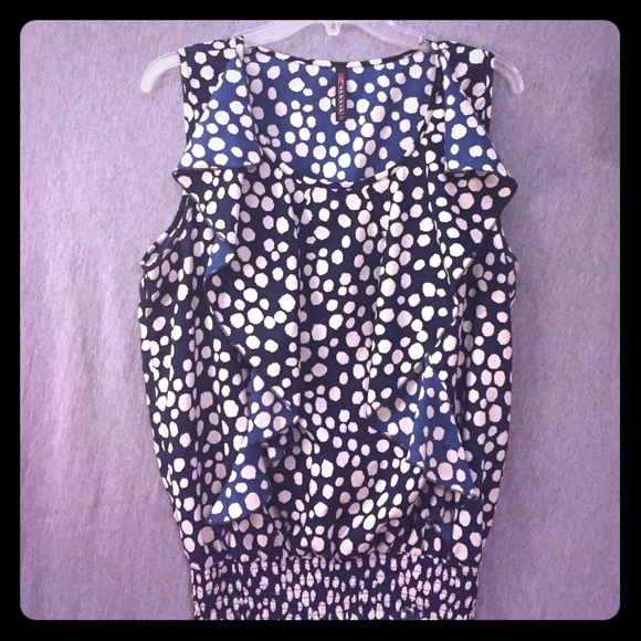 Blue and white polka dot blouse - Picture 1 of 4