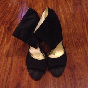 2b Bebe Open Toe Booties Black Shoes