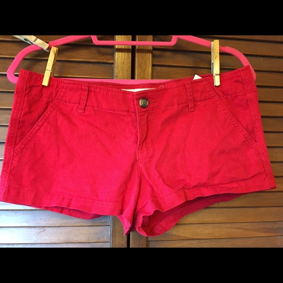 Hollister red shorts size 7!