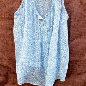 Light blue floral tank for summer