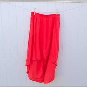 High-low coral summer skirt