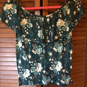 H&M blue floral top size medium
