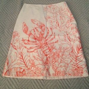 HD in Paris white and orange  skirt-Anthropologie