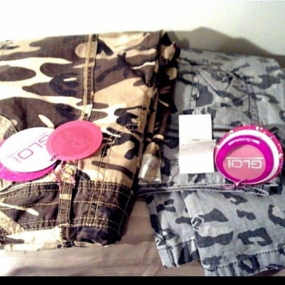 Lot of 2 GLO Grey Camo & Brown Camo Pants