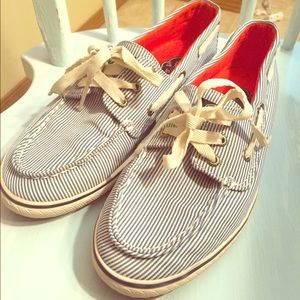 Striped Sperry shoes