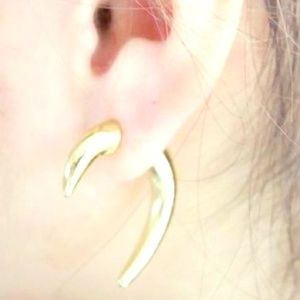 Faux gold gauge earrings