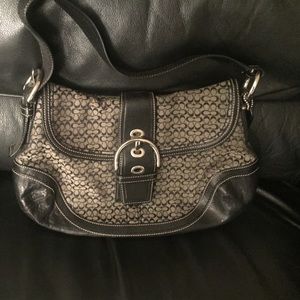 Medium Coach Bag. Black and gray