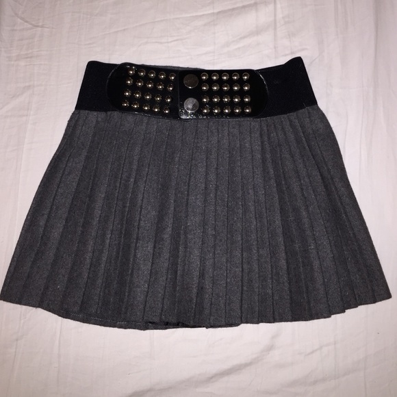 Grey Pleated Skater Skirt Size Small