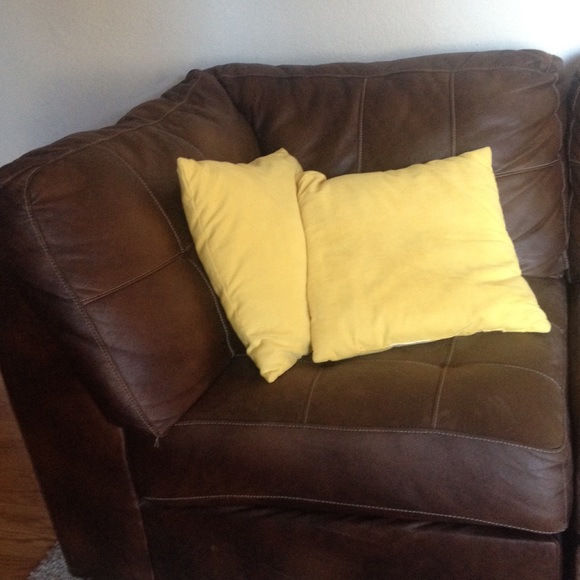 Yellow throw pillows