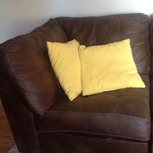 Yellow throw pillows