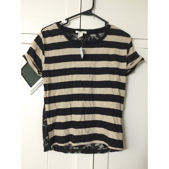 Striped Lace Back Shirt