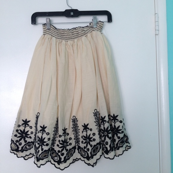 💕 Cream Off-white Black Vintage Chic Skirt 💕