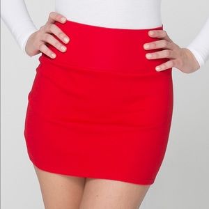 American Apparel Red Interlock mini skirt size S